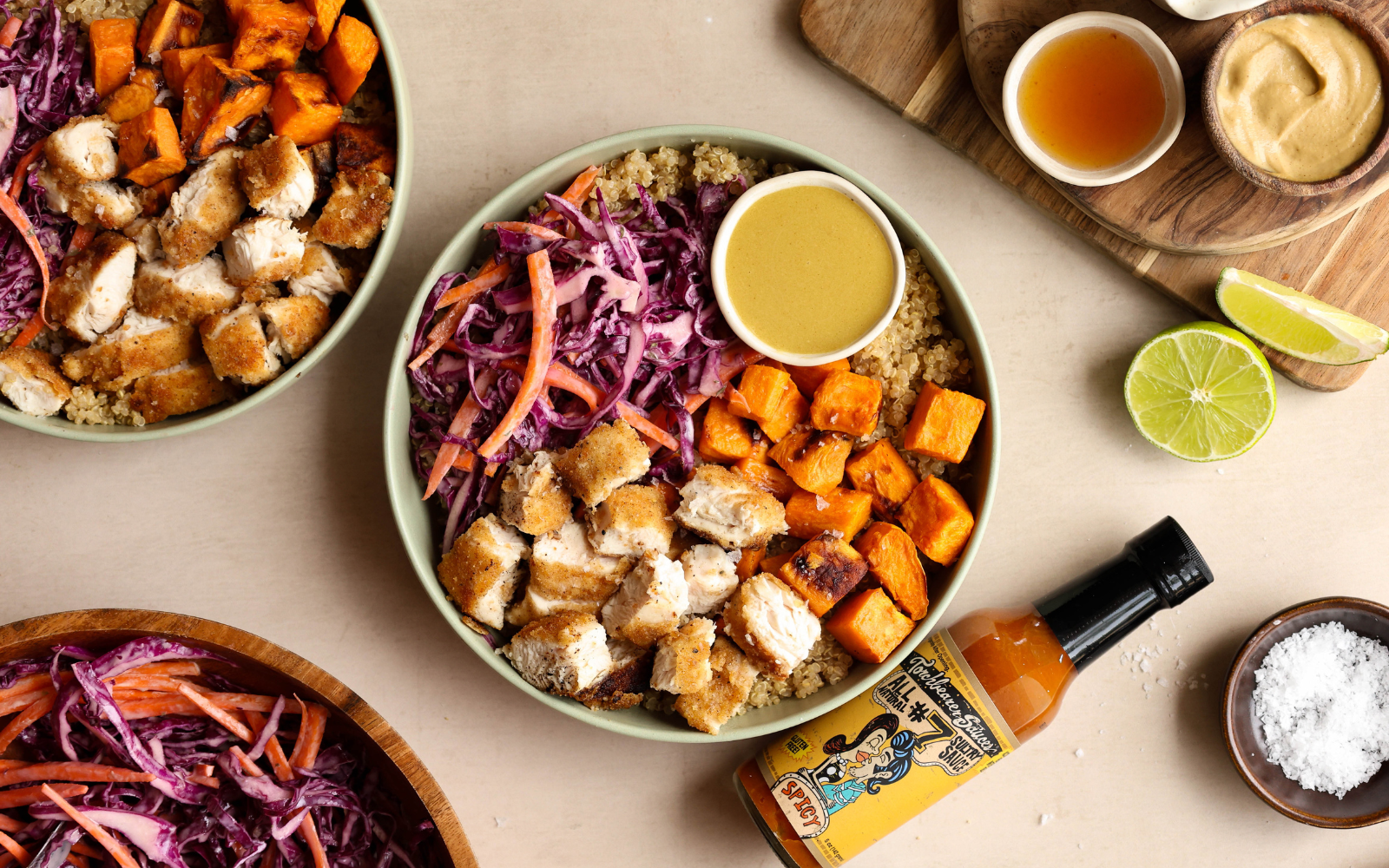 Hot Honey Chicken Bowls with Sultry Sauce - TorchBearer Sauces