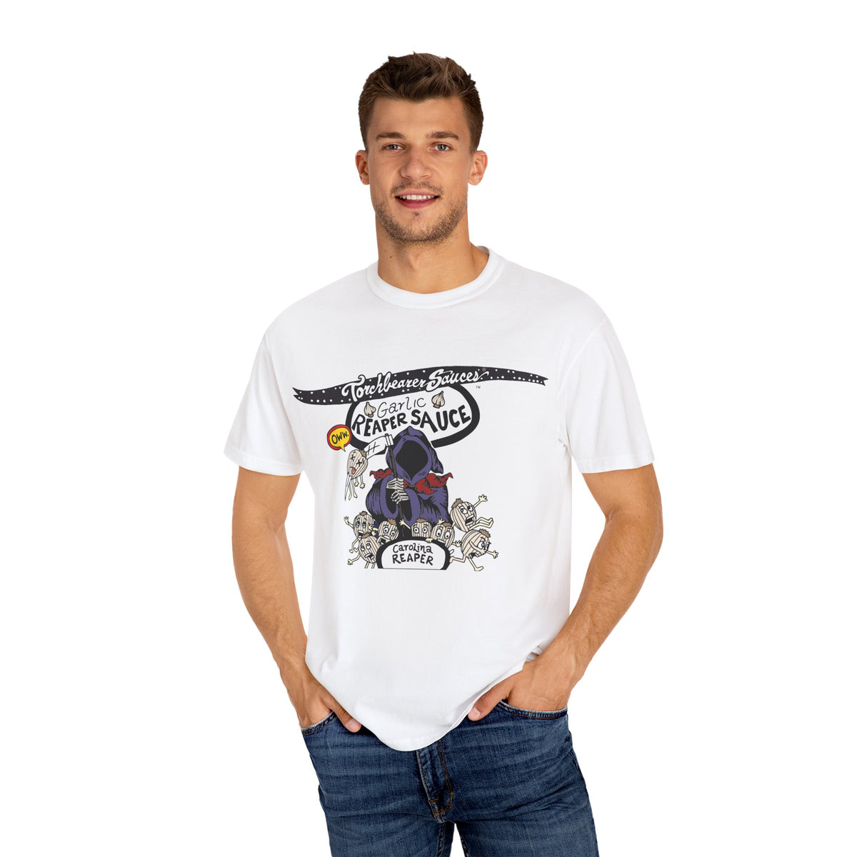 Garlic Reaper Character T-shirt (multiple colors available)