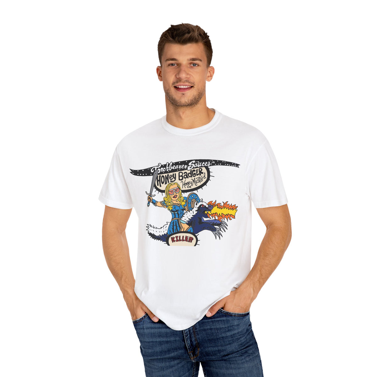 Honey Badger Character T-Shirt (multiple colors available)