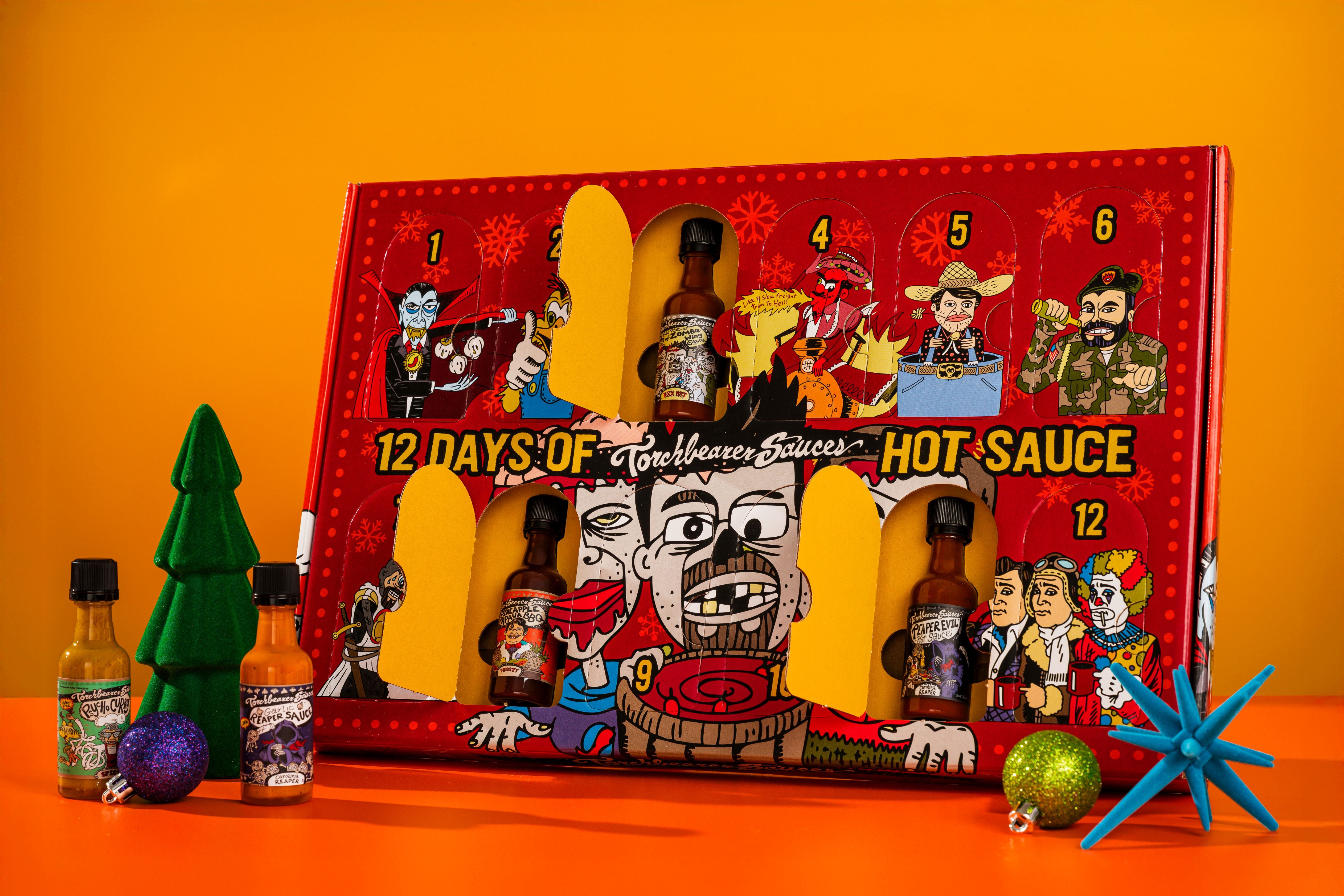 12 Days of Hot Sauce Mini Bottle Calendar - TorchBearer Sauces