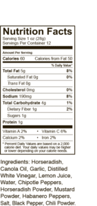 Smokey Horseradish - Nutrition Facts